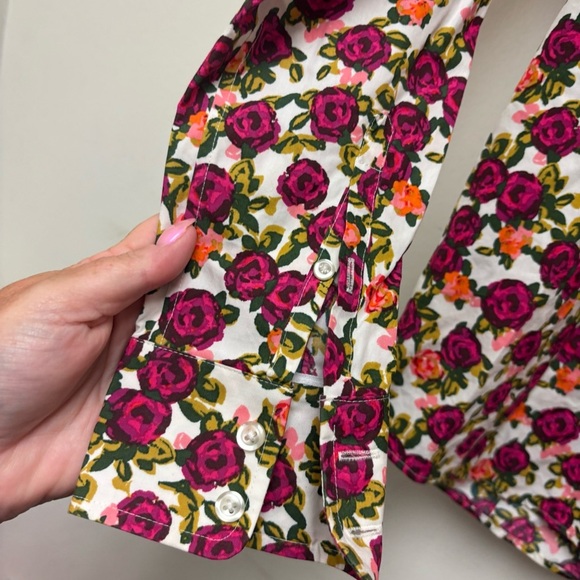 Land’s End Floral No Iron Button Down Shirt - Picture 2 of 11